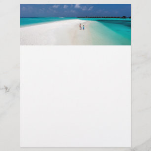 Mother and son at tropical beach flyer