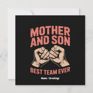 Mother and Son Best Team Ever Happy Mother's Day  Invitation