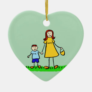 Mother and Son Custom Mummy Family Art Ornaments