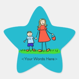 Mother and Son Family Character Custom Mum Sticker