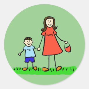 Mother and Son Family Characters Mummy Stickers