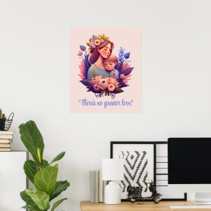 Mother And Son Happy Mother's Day Poster