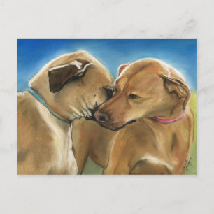 "Mother and Son Reunion" Rhodesian Ridgeback Postc Postcard
