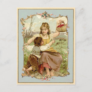 Mother and Son Vintage Reproduction Postcard