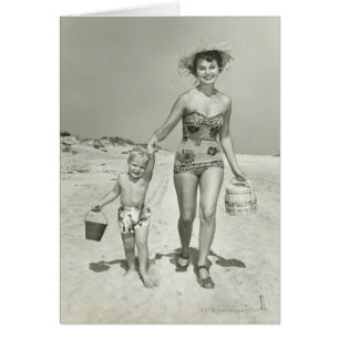 Mother and Son Walking