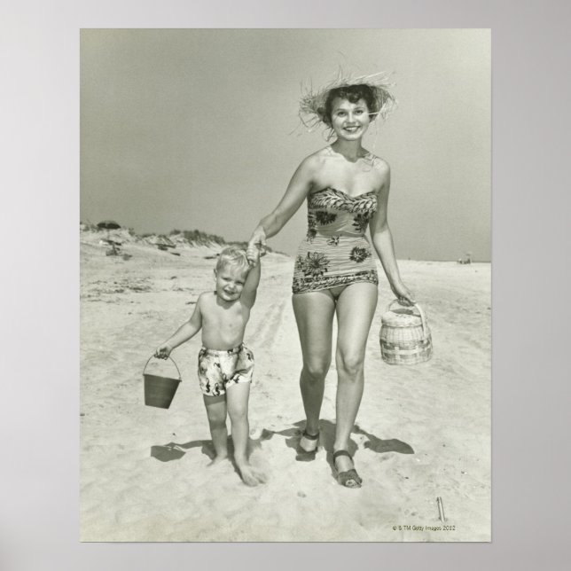 Mother and Son Walking Poster (Front)