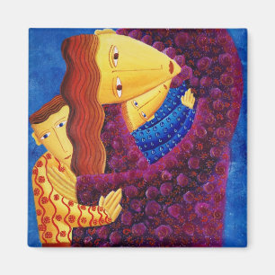 Mother and Sons Painting Family Modern Art Magnet