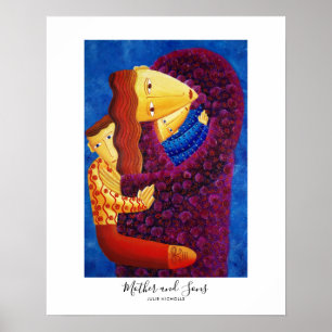 Mother and Sons Painting Poster