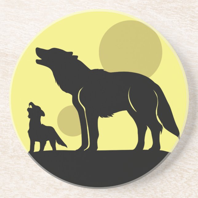 Mother and Wolf Pup Coaster (Front)