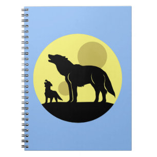 Mother and Wolf Pup Spiral Notebook