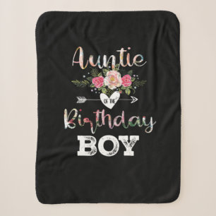 Mother Art Auntie Of A Birthday Boy Sherpa Blanket