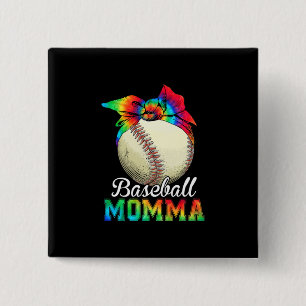 Mother Art Baseball Momma Birthday 15 Cm Square Badge