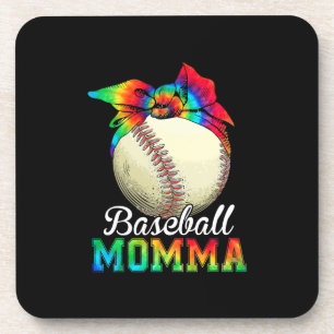 Mother Art Baseball Momma Birthday Coaster