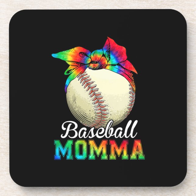 Mother Art Baseball Momma Birthday Coaster (Front)