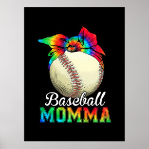 Mother Art Baseball Momma Birthday Poster