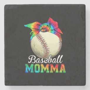 Mother Art Baseball Momma Birthday Stone Coaster