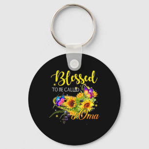 Mother Art Blessed To Be Called Oma Sunflower Key Ring