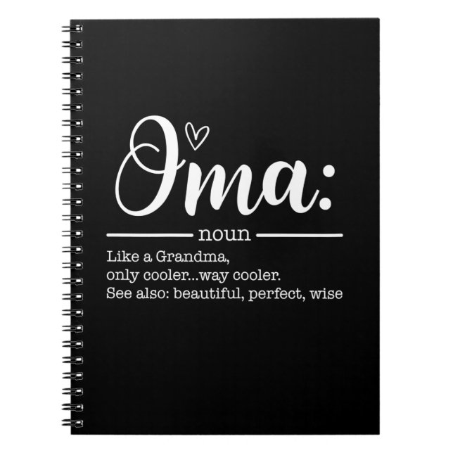 Mother Art Cute Oma Definition Birthday Notebook (Front)