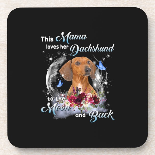 Mother Art Dachshund Mama Birthday Coaster (Front)
