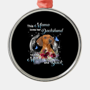 Mother Art Dachshund Mama Birthday Metal Tree Decoration