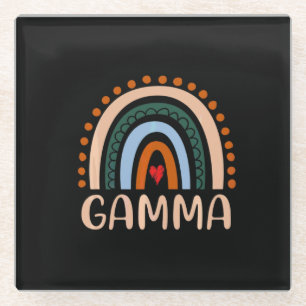 Mother Art Gamma Rainbow Grandma Cute Birthday Glass Coaster