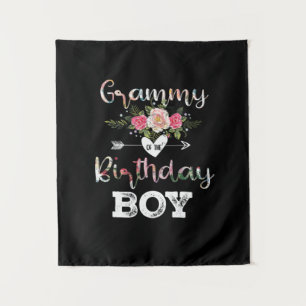 Mother Art Grammy Of A Birthday Boy Birthday Tapestry