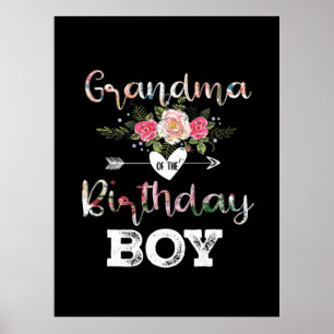 Mother Art   Grandma Of A Birthday Boy Birthday Poster