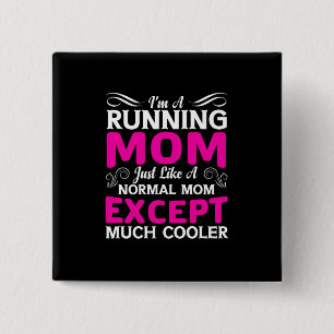 Mother Art I Am A Running Mum 15 Cm Square Badge