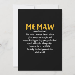 Mother Art Memaw Definition Holiday Card