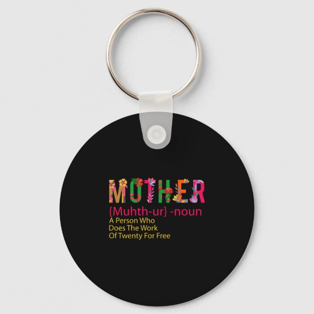 Mother Art Mother Flower Definition Key Ring (Front)