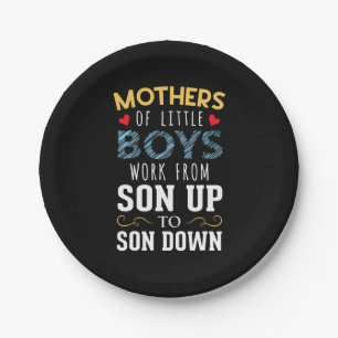 Mother Art   Mothers of Little Boys Birthday Paper Plate