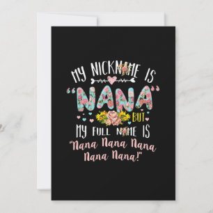 Mother Art   My Nickname Is Nana Birthday Invitation