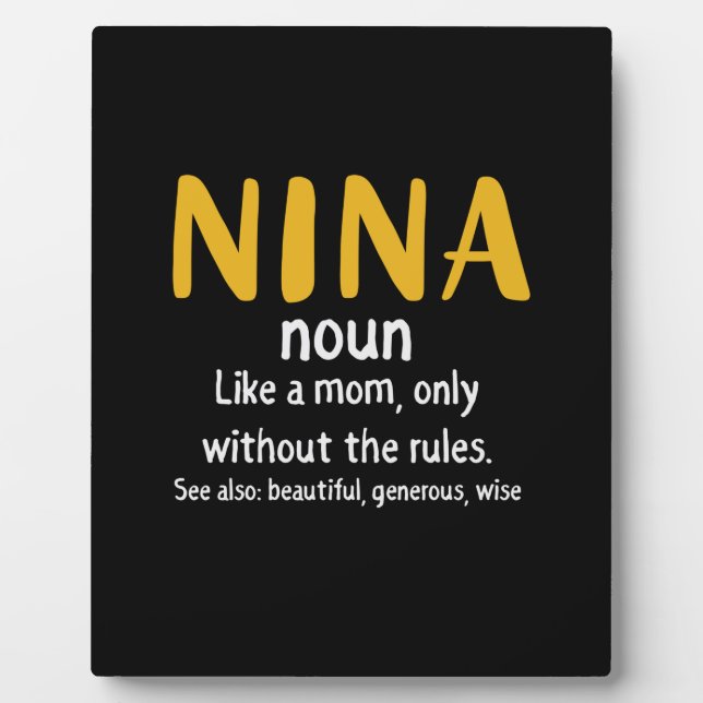 Mother Art Nina Definition Plaque (Front)