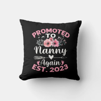 Mother Art | Promoted To Nanny Again 2023 Floral Cushion