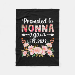 Mother Art Promoted To Nonna Again 2023 Floral Fleece Blanket