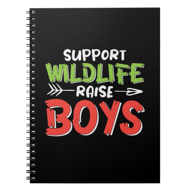 Mother Art Support Wildlife Raise Boys Notebook (Front)