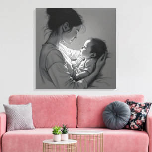 Mother & Baby artwork Canvas Print