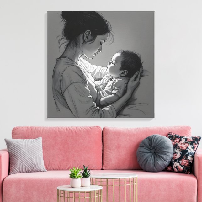 Mother & Baby artwork Canvas Print (Insitu(LivingRoom))