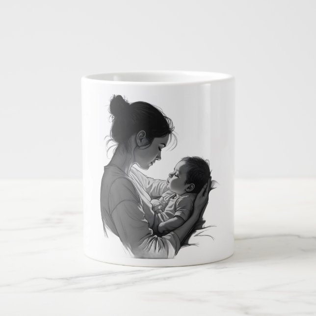 Mother & Baby artwork Large Coffee Mug (Front)