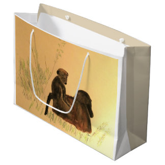 Mother & Baby Baboons - Wildlife Monkeys Primates Large Gift Bag