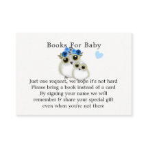 Mother Baby Cute Owl Baby Boy  Shower Book Request