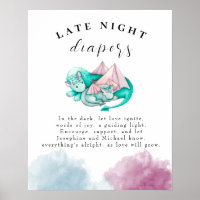 Mother Baby Dragon Baby Shower Late Night Diapers 
