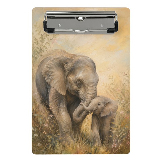 Mother & Baby Elephant Clipboard |  (Front)
