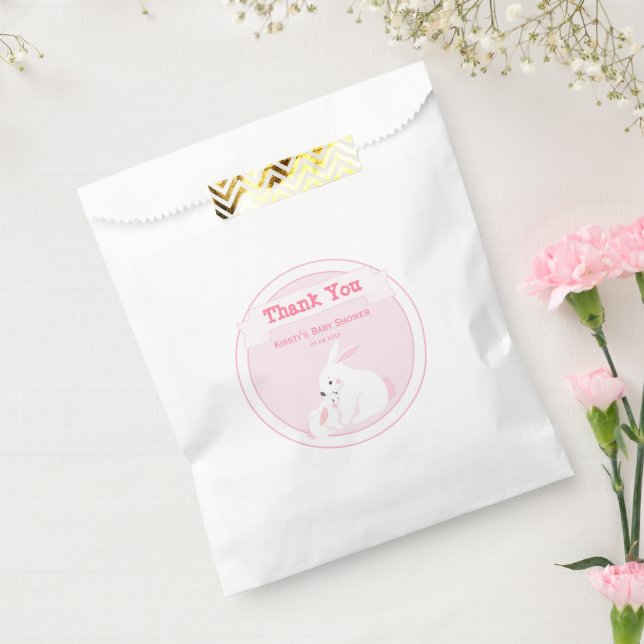 Mother & Baby Girl Bunny | Baby Shower Thank You Favour Bags (Sealed)
