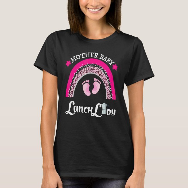 Mother Baby Lunch Lady Cute Rainbow Pregnancy Anno T-Shirt (Front)