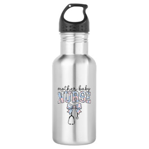 Mother Baby Nurse Floral Bow Shirt Design_1 532 Ml Water Bottle