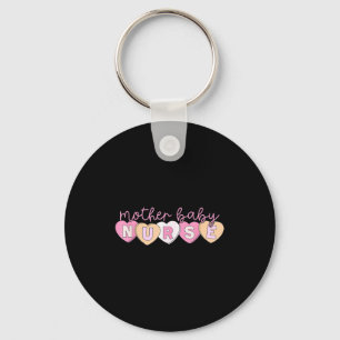 Mother Baby Nurse Hearts Valentine Obgyn Stpartum  Key Ring