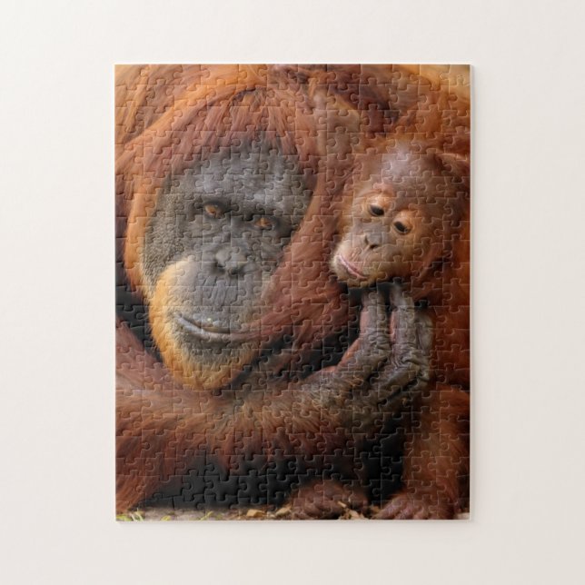 Mother & Baby Orangutan Jigsaw Puzzle (Vertical)