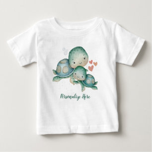 Mother Baby Sea Turtles Ocean Life Personalized T-Shirt