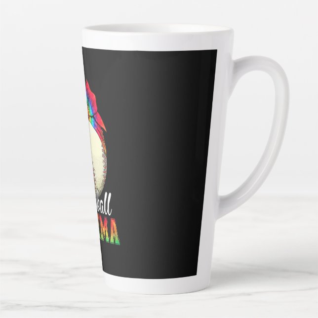 Mother Baseball Momma Birthday Latte Mug (Right)